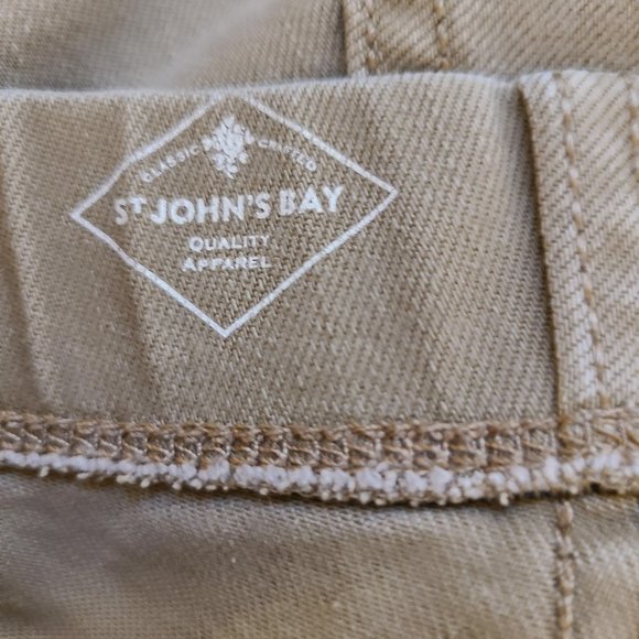 St. John's Bay Womens Pull on Ankle Jeans Skinny Leg Elastic Waist Tan Size 12 - Picture 4 of 8